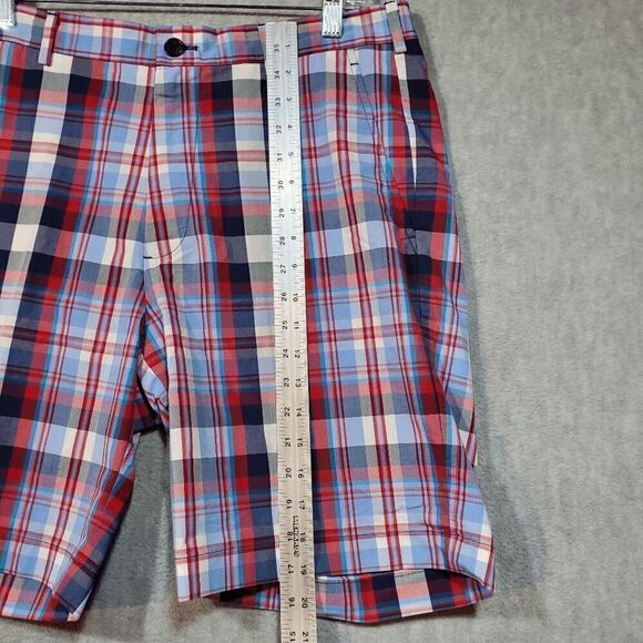 Brooks Brothers Shorts Mens W34 Blue Plaid Chino Regular Fit Flat Front Outdoor - Picture 5 of 8